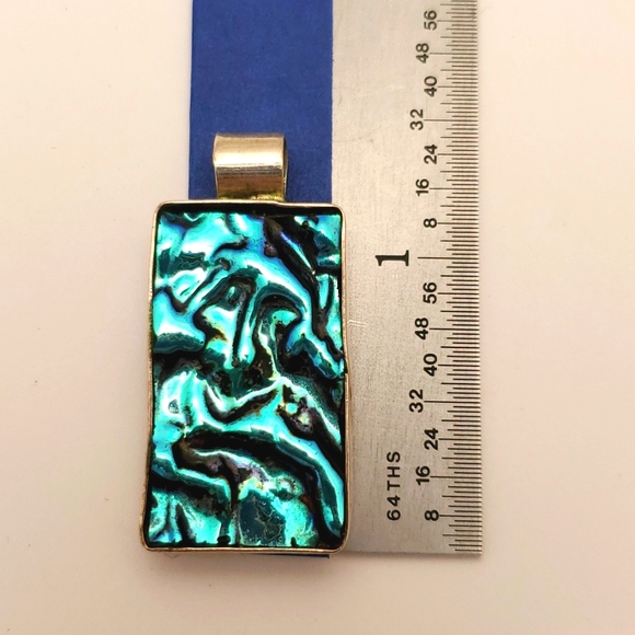 Blue dichroic glass pendant - Picture 2 of 3